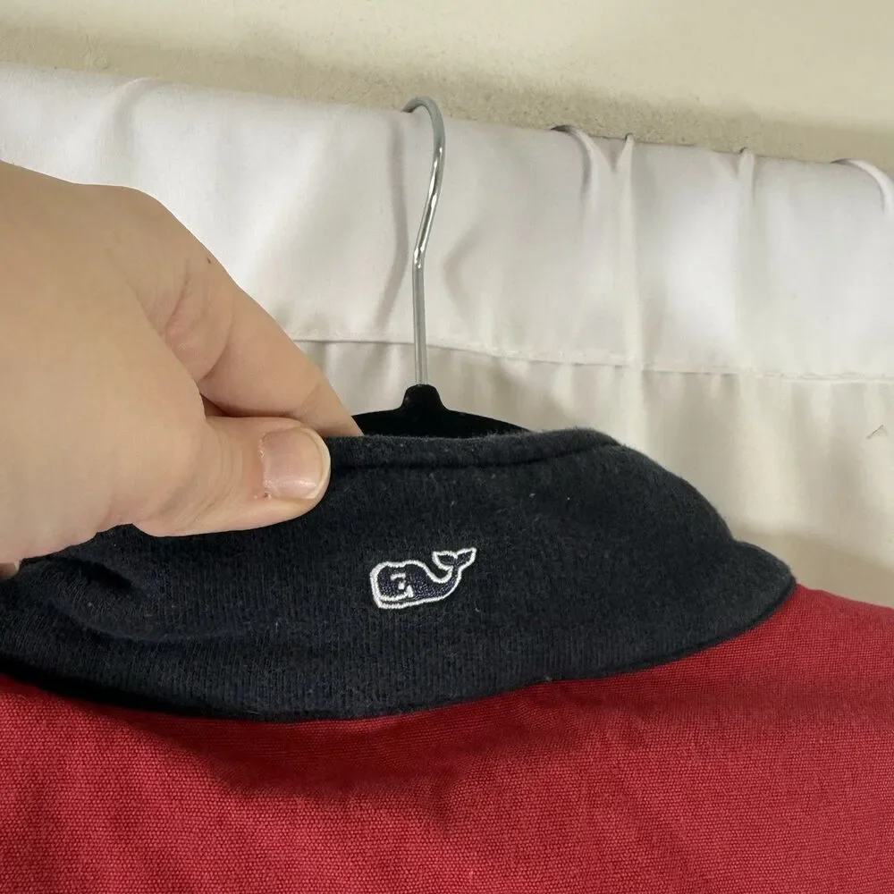 Vineyard Vines Sweater Boys Medium Black 1/4 Zip Turtleneck Pullover 100% Cotton